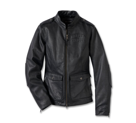 Harley Davidson Women's H-D Flex Layering System Captains Leather Riding Jacket Outer Layer