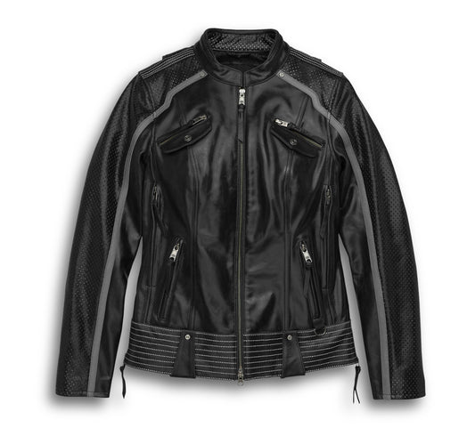 Harley Davidson Women's Hairpin Leather Jacket - Black