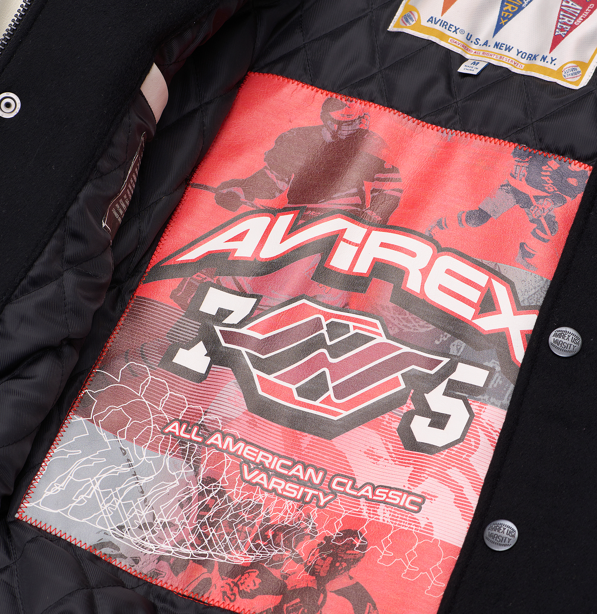 AVIREX OMEGA WOOL-LEATHER JACKET