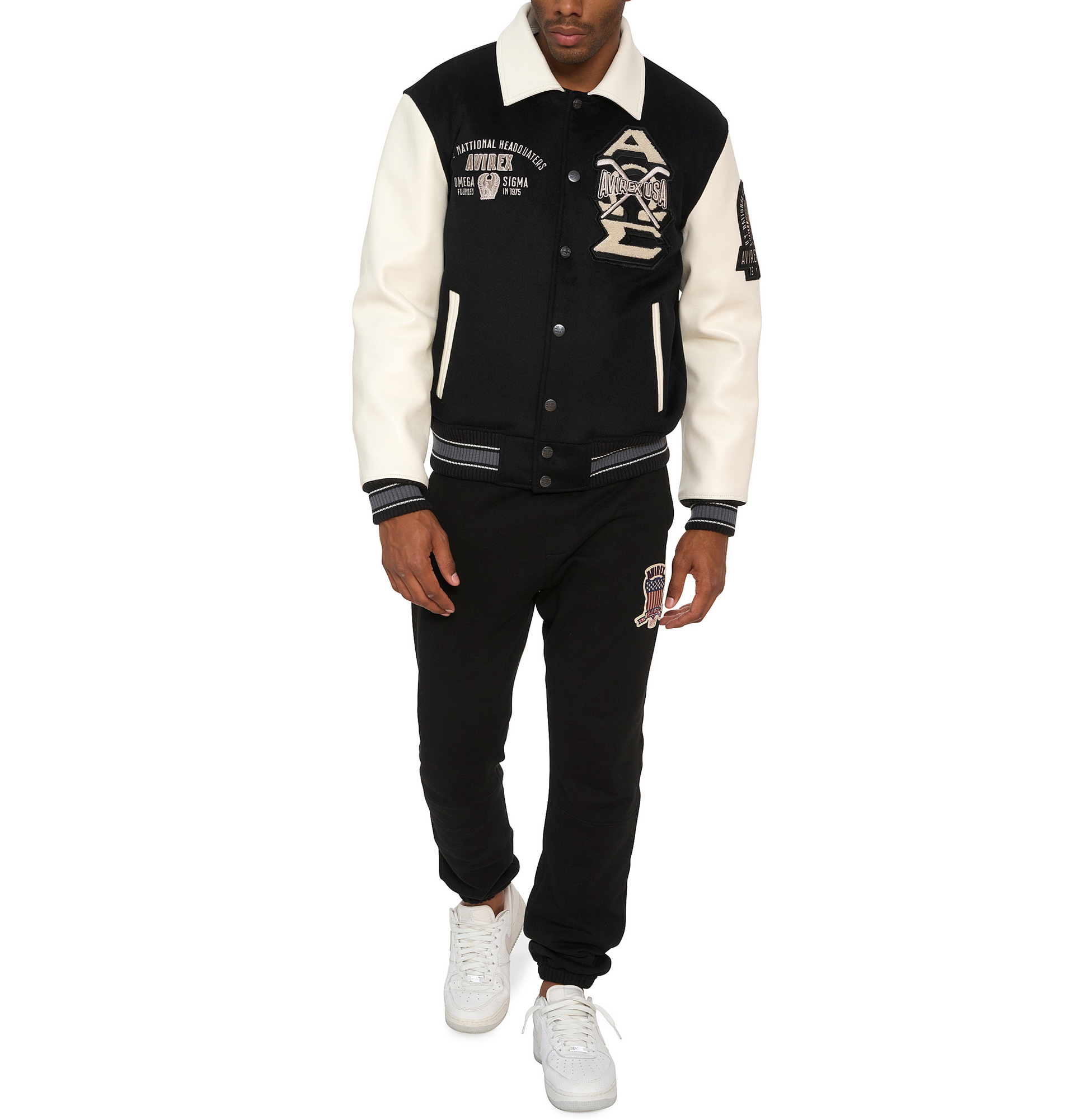 AVIREX OMEGA WOOL-LEATHER JACKET