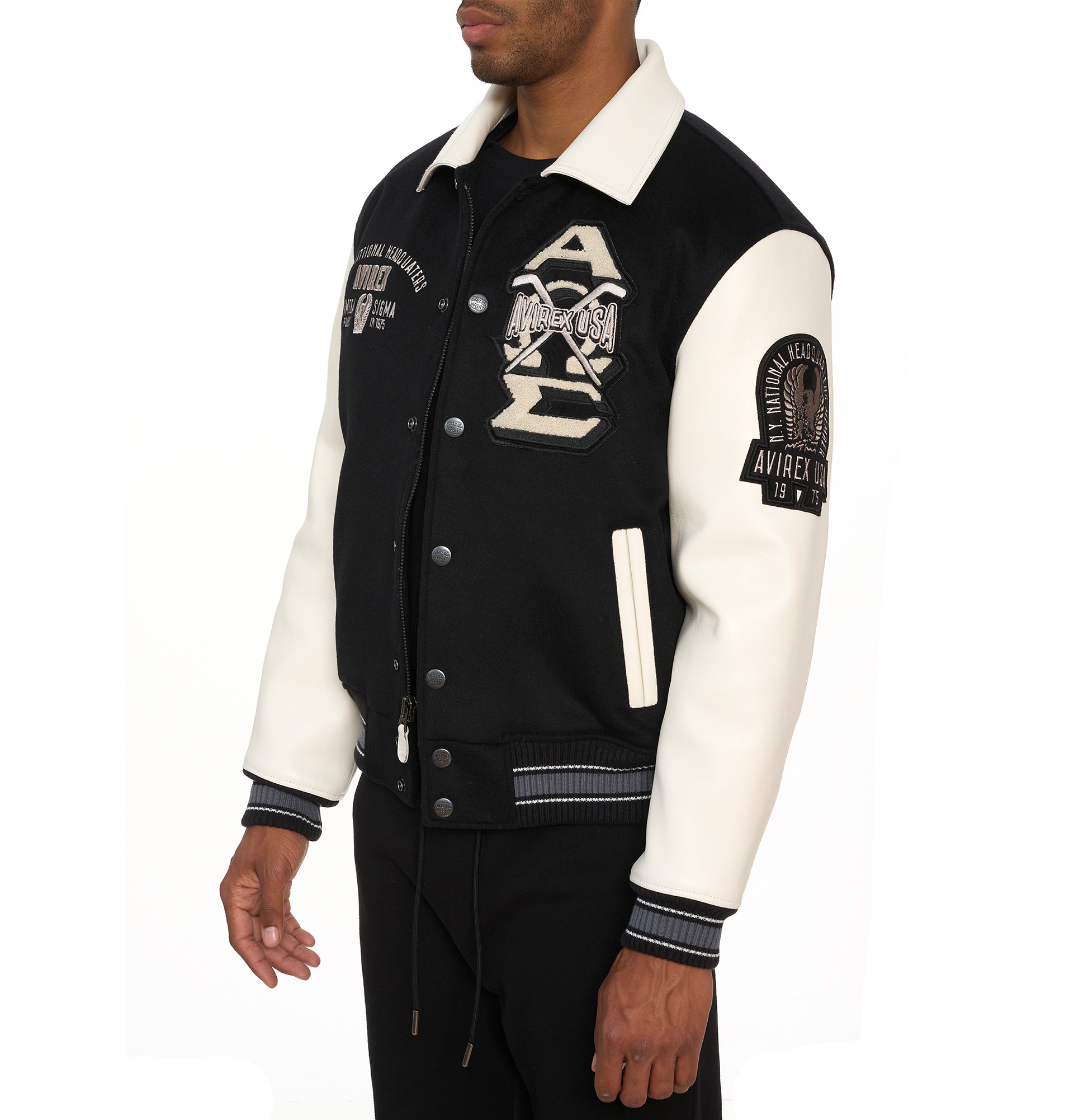 AVIREX OMEGA WOOL-LEATHER JACKET