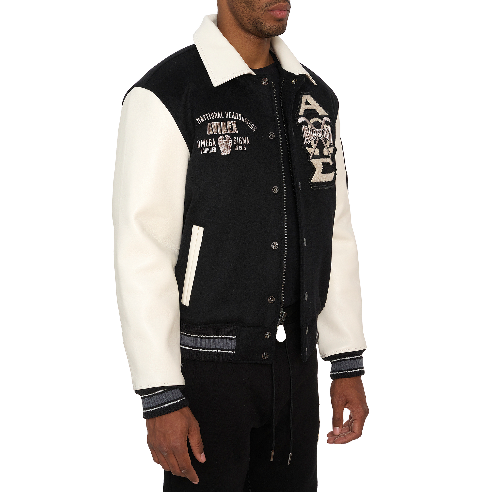 AVIREX OMEGA WOOL-LEATHER JACKET