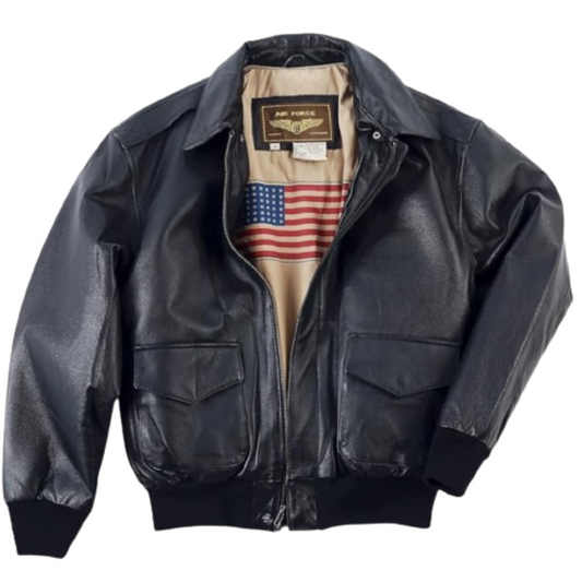 Air Force Flight Bomber Jacket - A-2 Leather Jacket Black Bomber Jackets