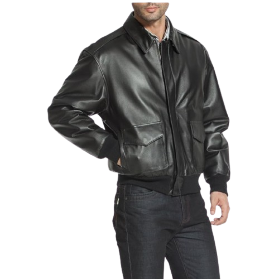 Air Force Flight Bomber Jacket - A-2 Leather Jacket Black Bomber Jackets