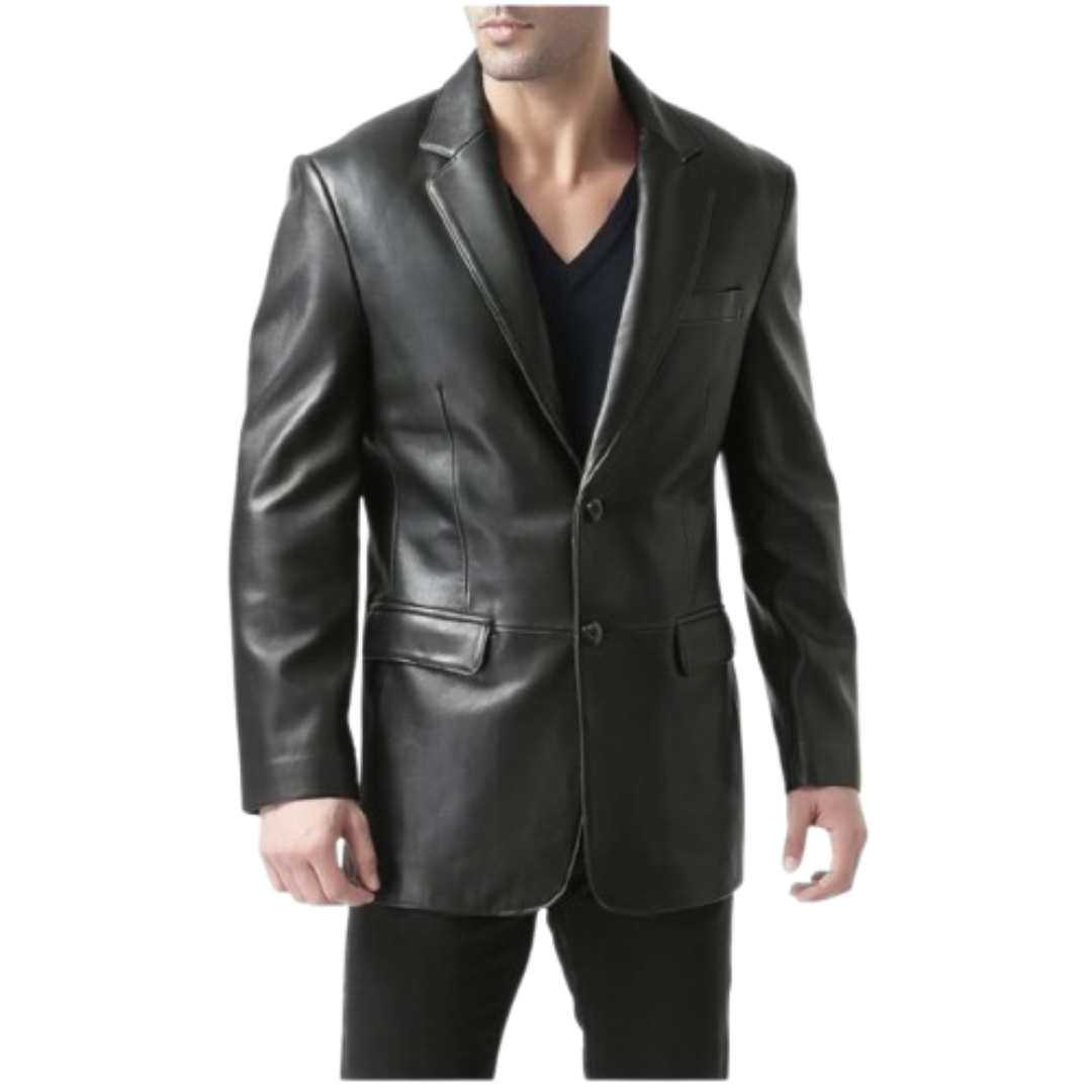 Black Leather Blazer Jacket for Men Black Bomber Jackets