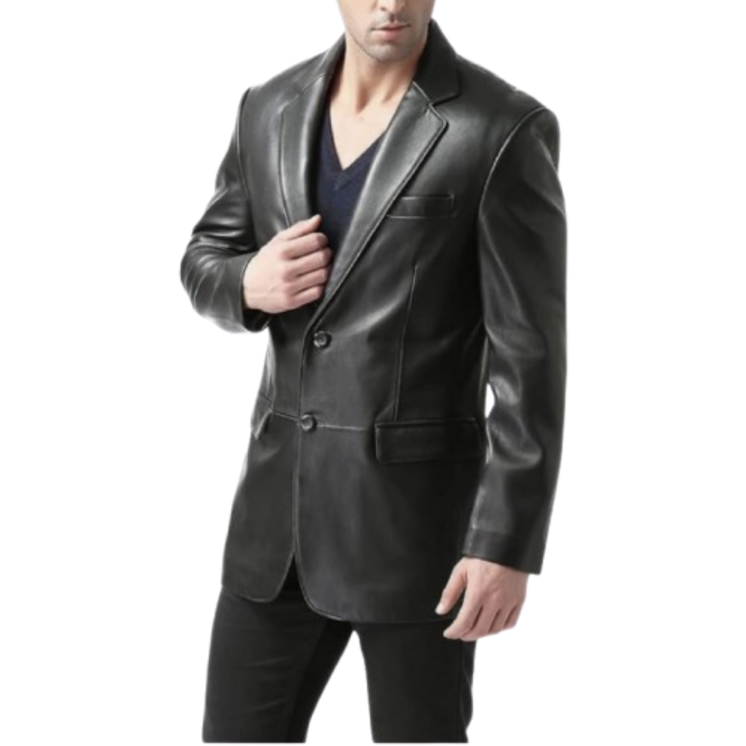 Black Leather Blazer Jacket for Men Black Bomber Jackets