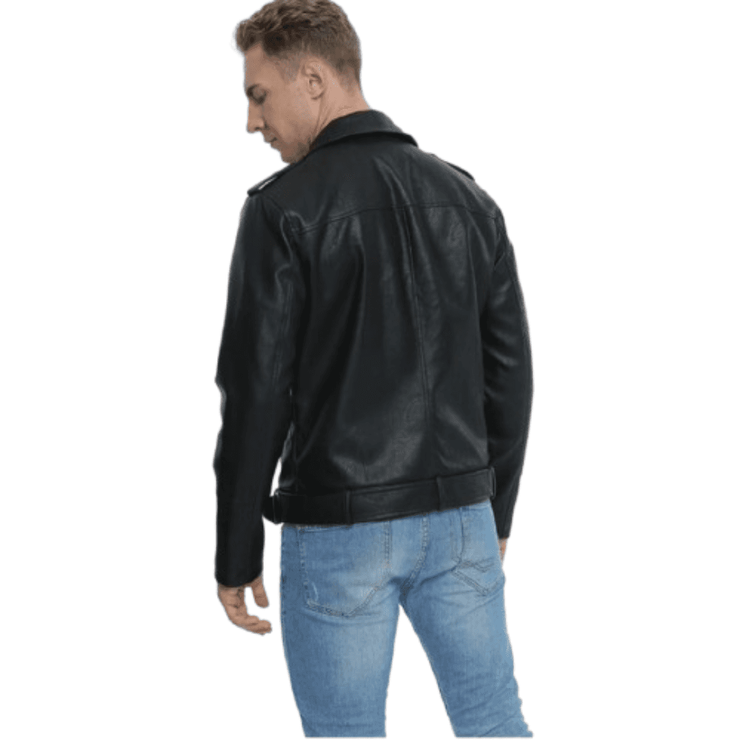 Black Leather Bomber Jacket For Men - Biker Jacket Black Bomber Jackets