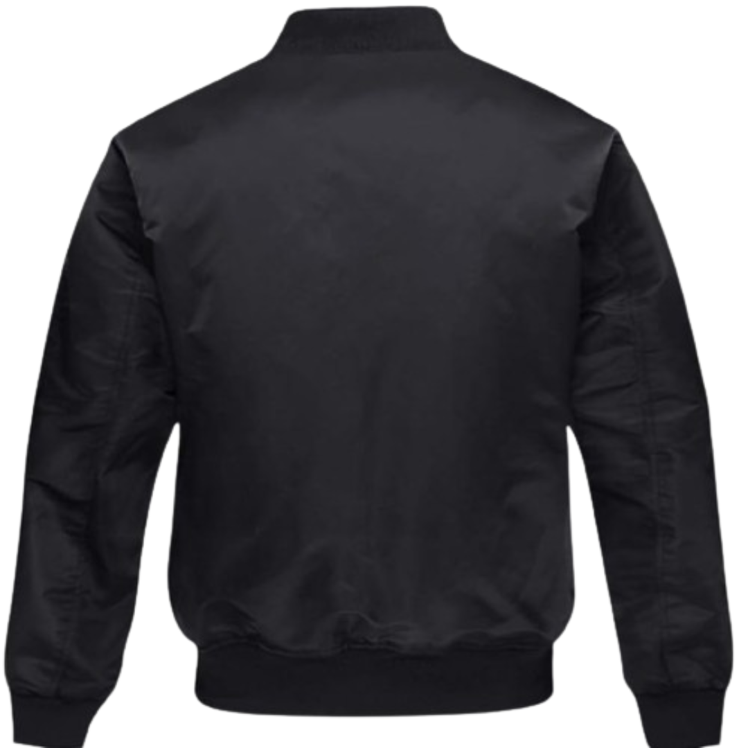 Casual Black Leather Bomber Jacket Black Bomber Jackets