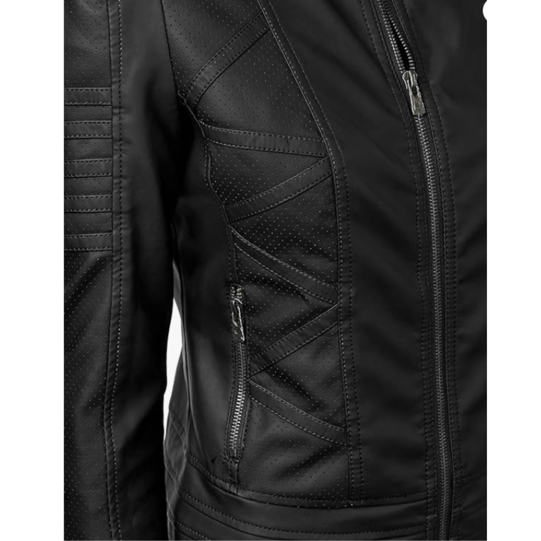 Faux Leather Biker Black Jacket Black Bomber Jackets