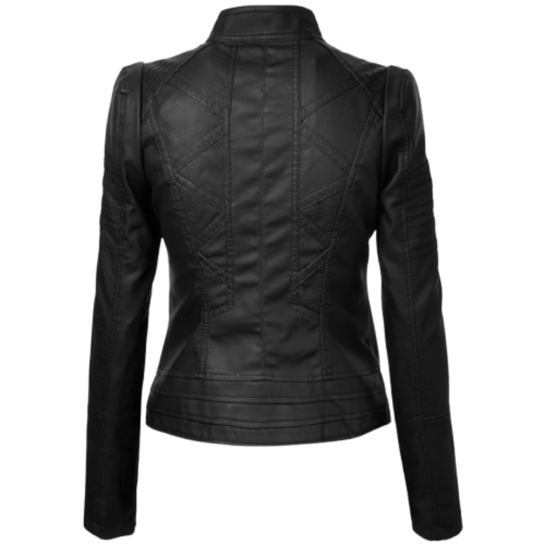 Faux Leather Biker Black Jacket Black Bomber Jackets