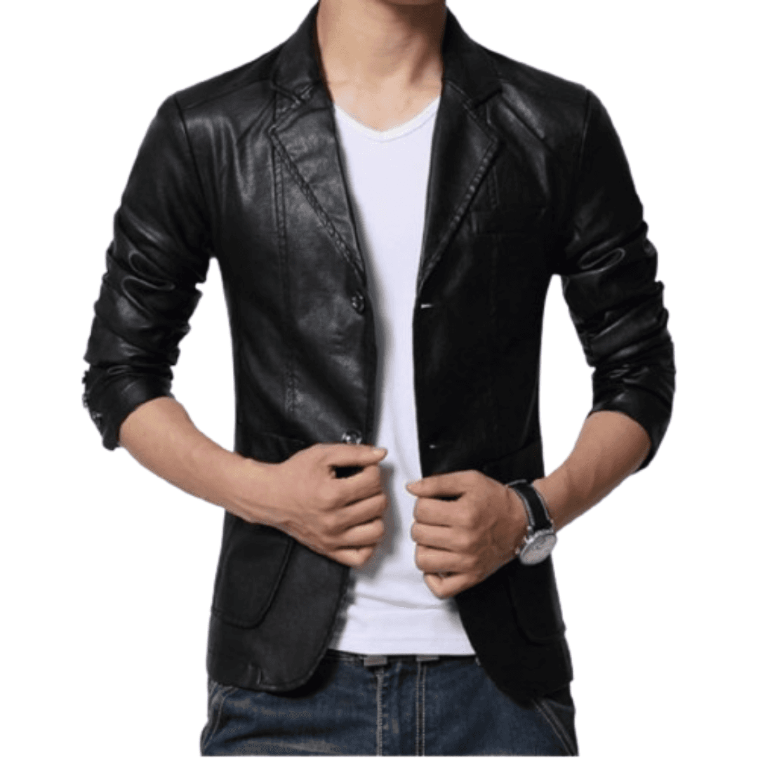 Faux Leather Blazer Black Bomber Jackets