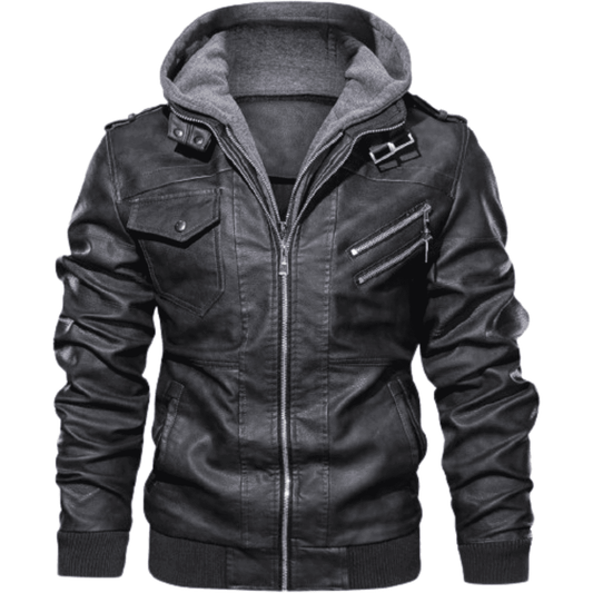 Faux Leather Jacket For Men Black Bomber Jackets