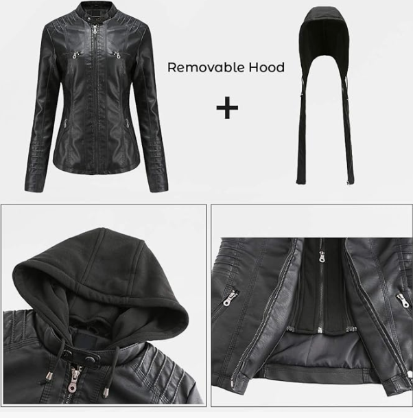 Faux Leather Jacket For Women Black Bomber Jackets