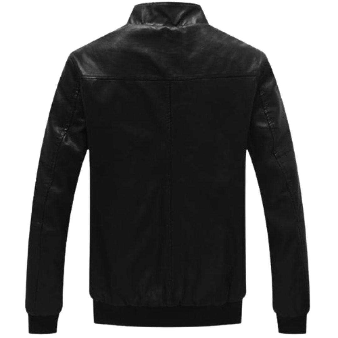 Fleece Lined Bomber Faux Leather Jacket Black Bomber Jackets