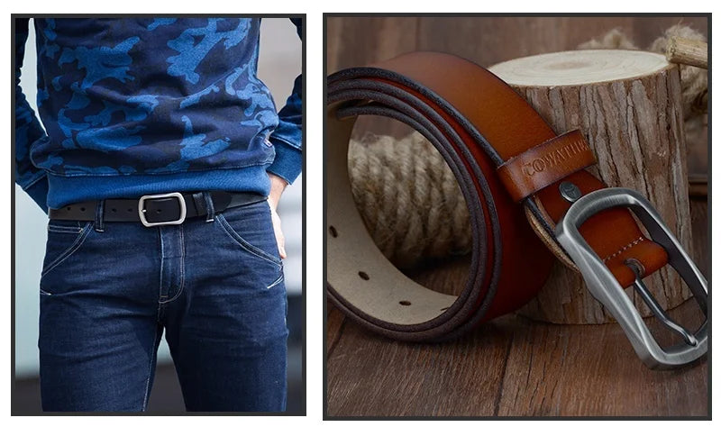 Men's Cowhide Leather Belt XF001