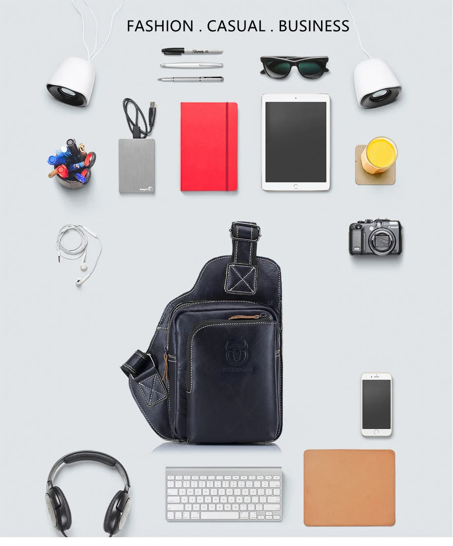 BULLCAPTAIN Soft Leather Chest Bag