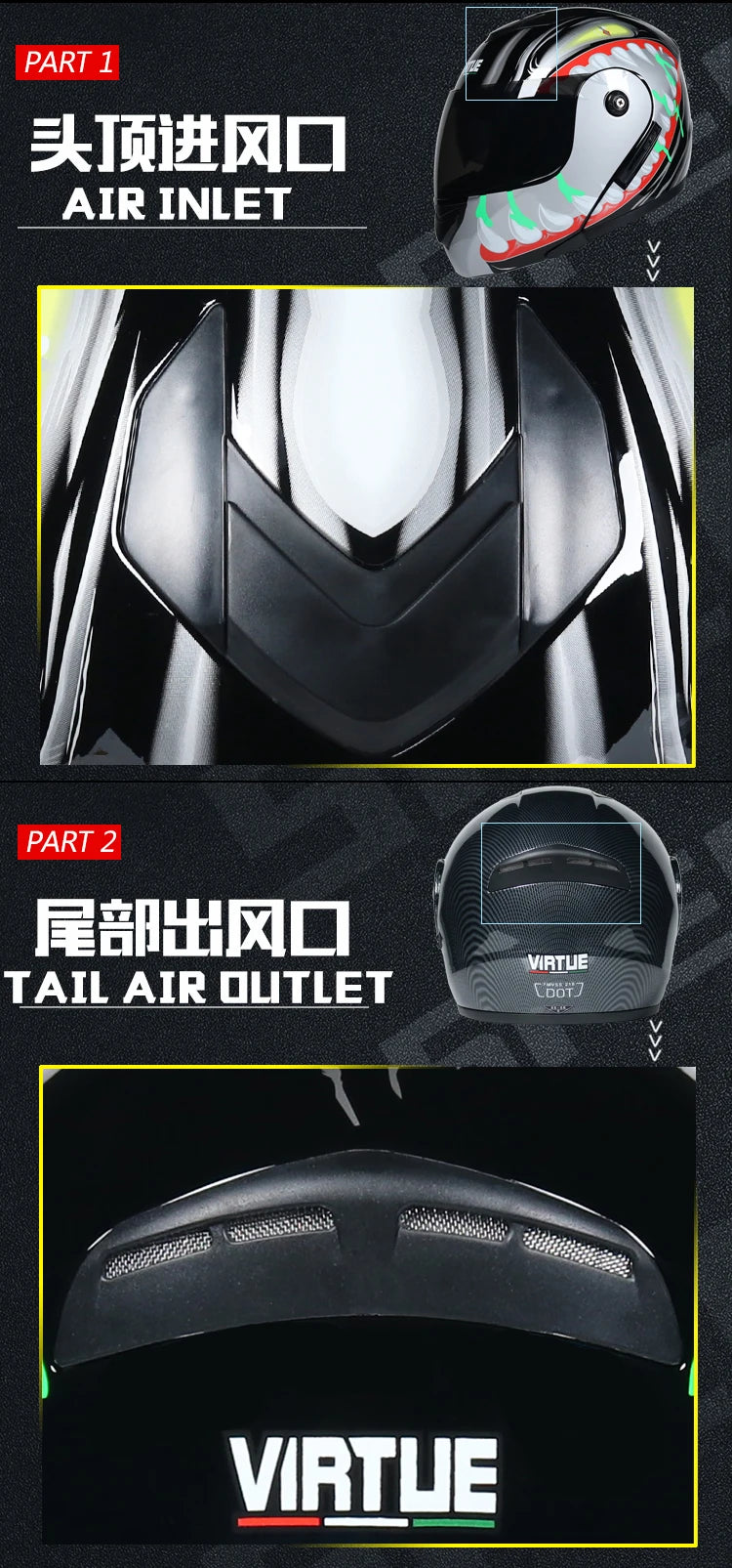 Casco capacetes double dual lens helmet motorcycle helmet full face helmets downhill racing helmets motorfiets helm