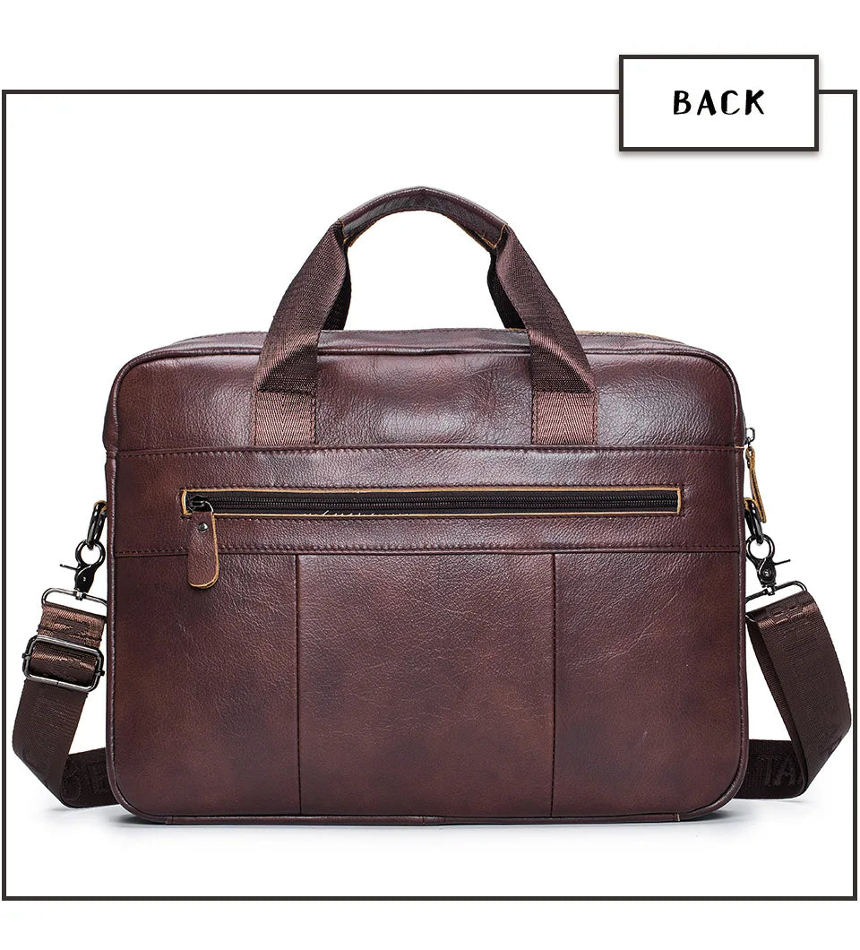 BULLCAPTAIN Leather Briefcase Bag for Men