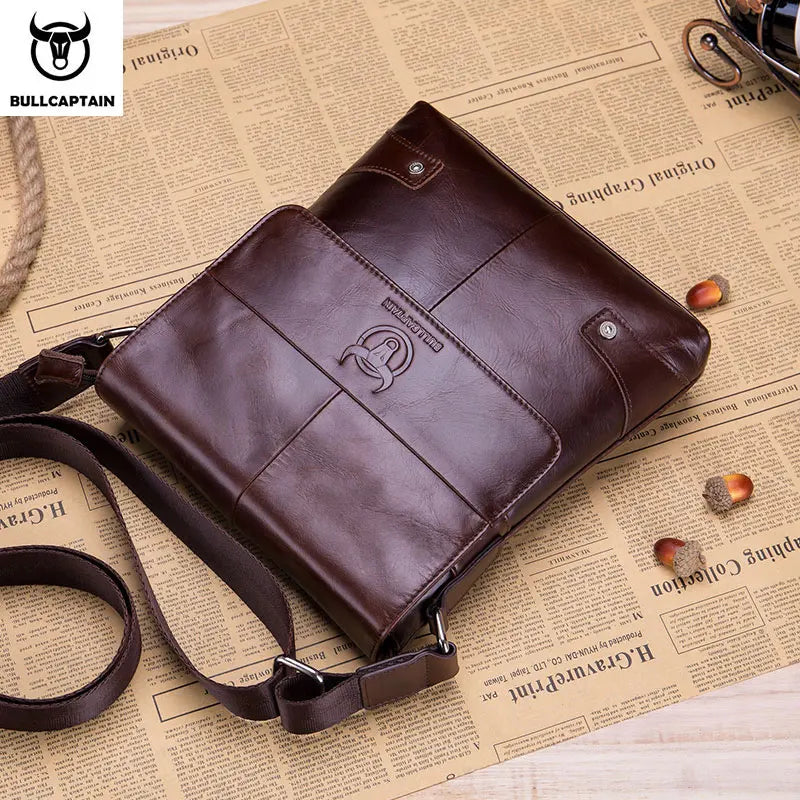 BULLCAPTAIN Leather Men's Fashion Business Bag