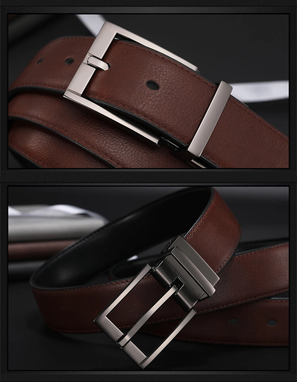 Men's Reversible Leather  Belt HQ110