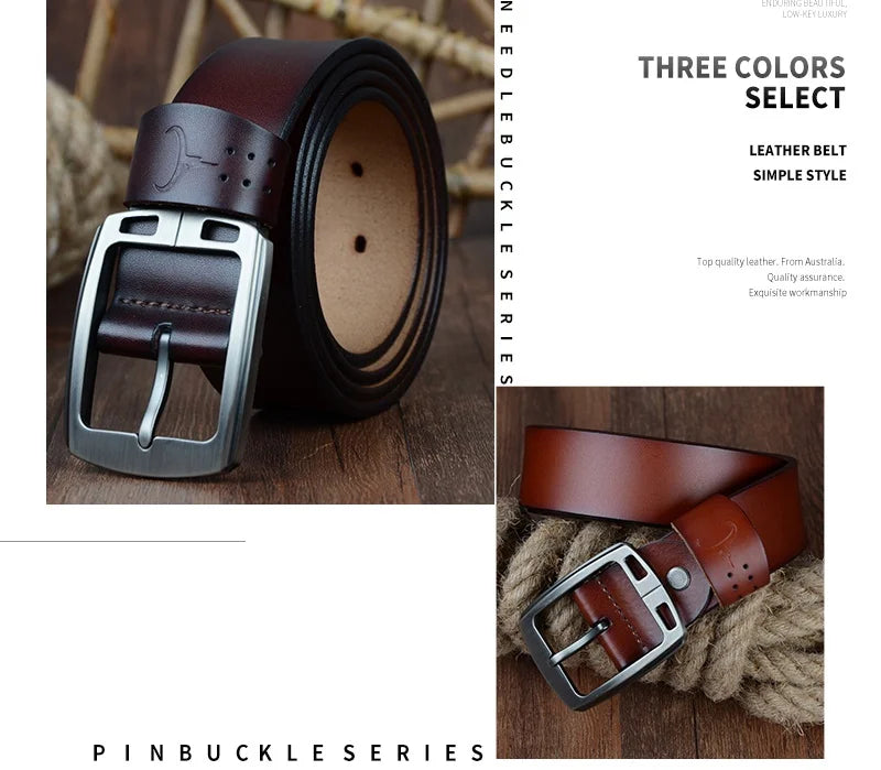 Men's Cowhide Leather Belt XF001