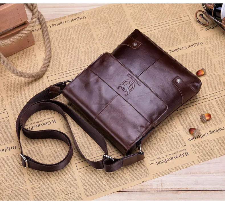 BULLCAPTAIN Leather Men's Fashion Business Bag