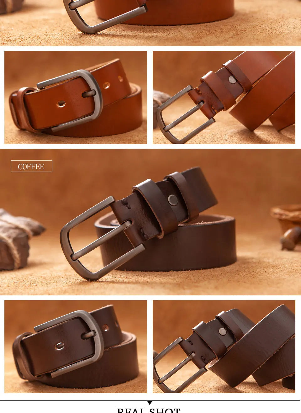 Top Cowhide Genuine Leather Belt for Men