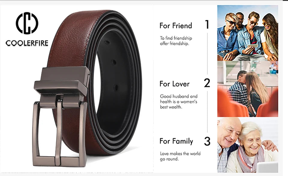 Men's Reversible Leather  Belt HQ110