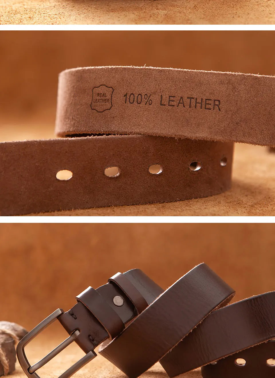 Top Cowhide Genuine Leather Belt for Men