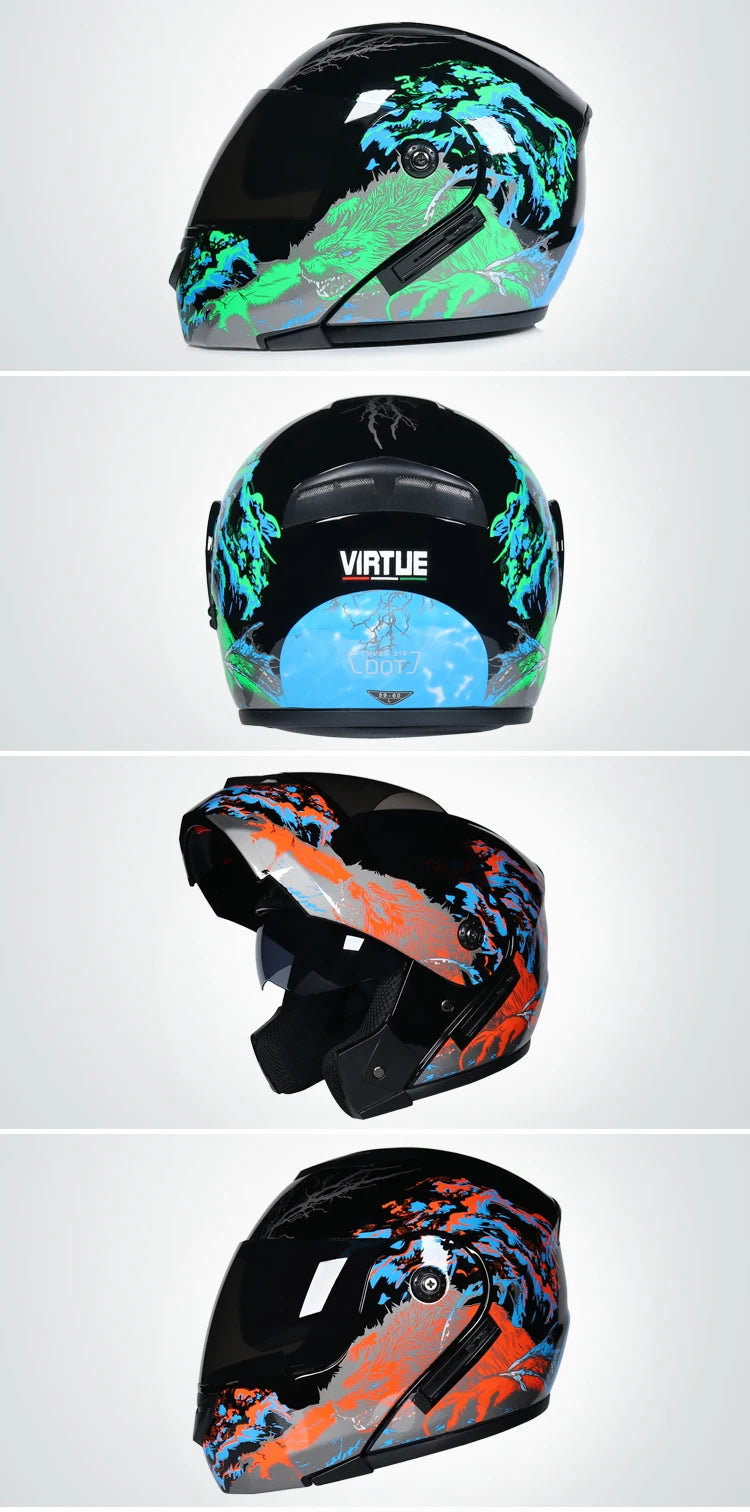 Casco capacetes double dual lens helmet motorcycle helmet full face helmets downhill racing helmets motorfiets helm