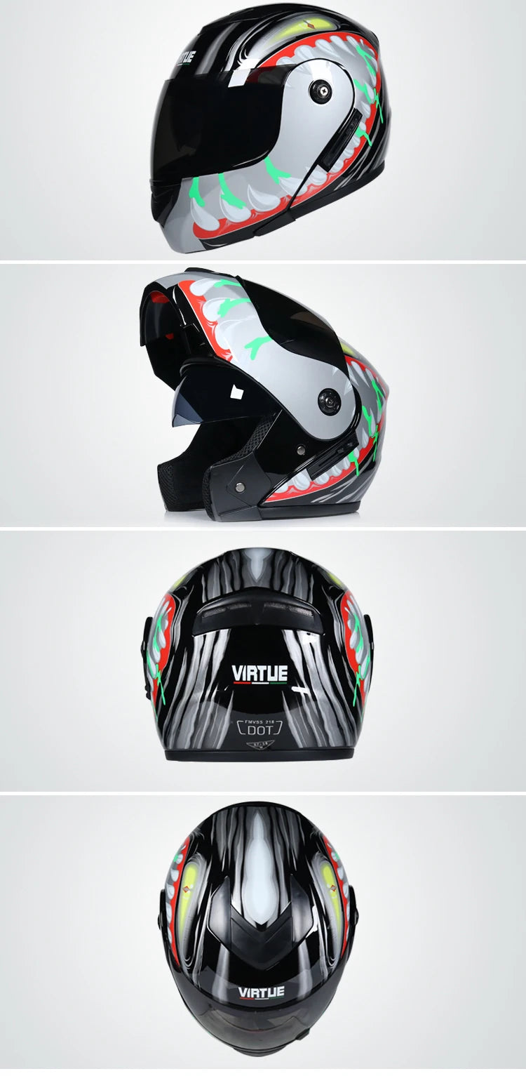 Casco capacetes double dual lens helmet motorcycle helmet full face helmets downhill racing helmets motorfiets helm