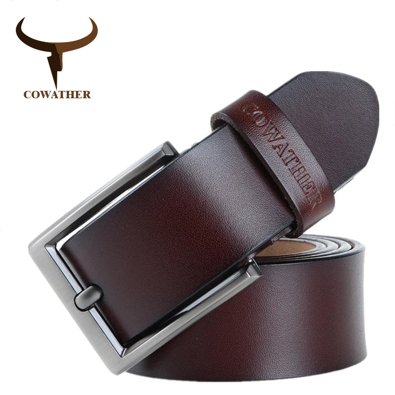 COWATHER Men's Cowhide Leather Belt XF002