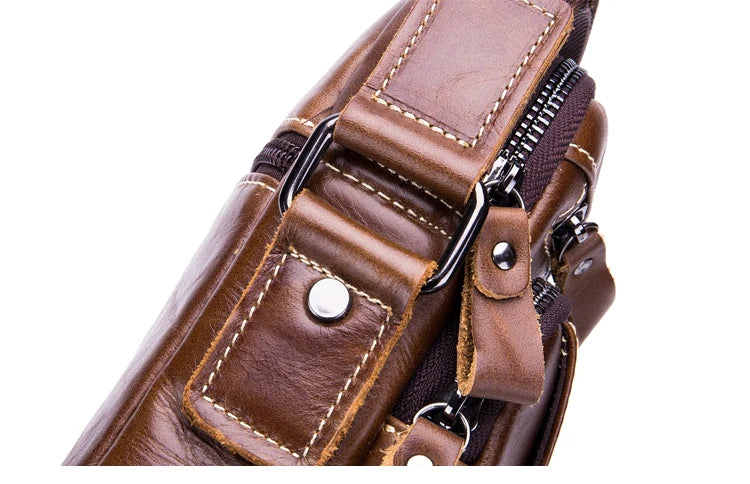 BULLCAPTAIN Men's Leather Shoulder Bag