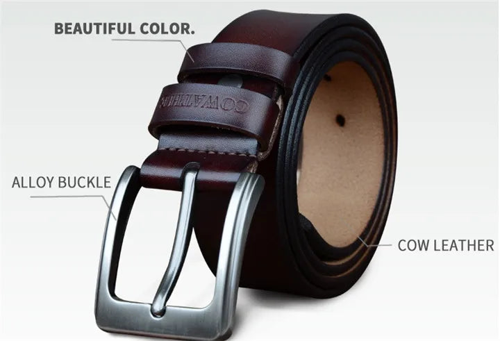 COWATHER Men's Cowhide Leather Belt XF002