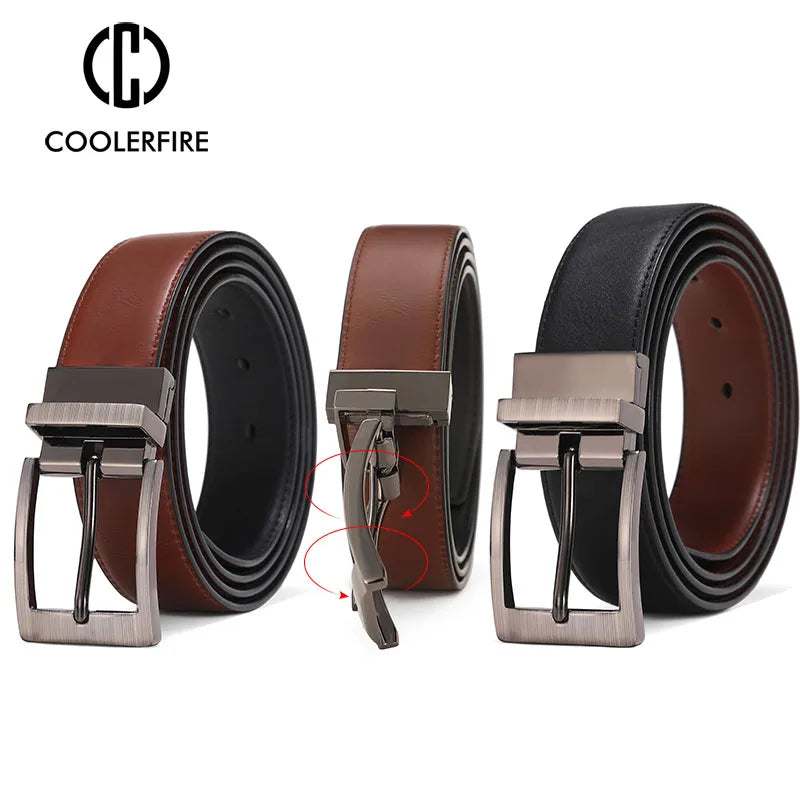 Men's Reversible Leather Belt Black/Brown HQ117