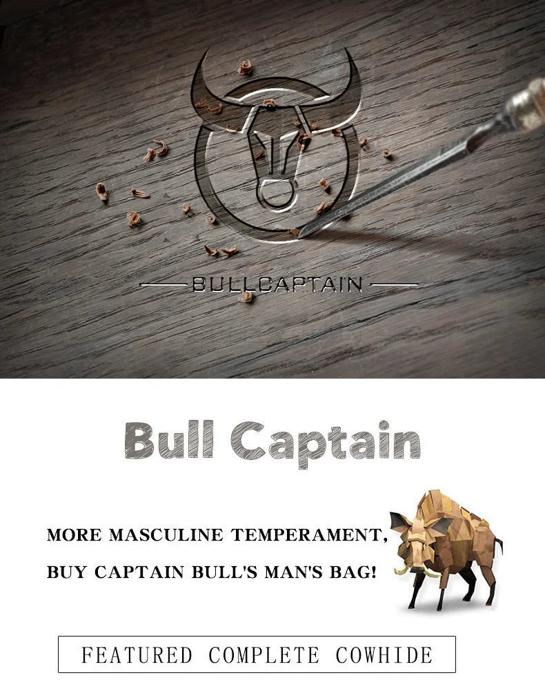 BULLCAPTAIN Genuine Leather Men's Chest Bag