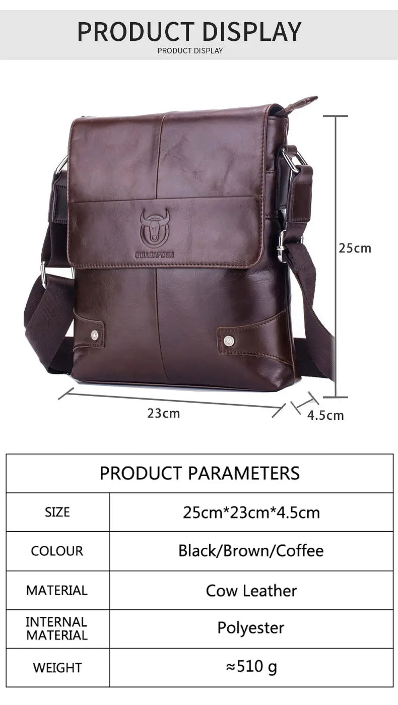 BULLCAPTAIN Leather Men's Fashion Business Bag