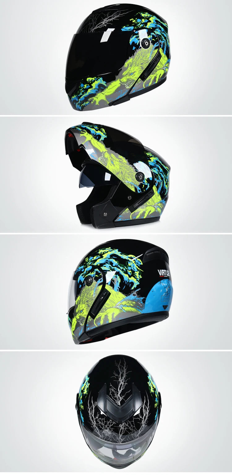 Casco capacetes double dual lens helmet motorcycle helmet full face helmets downhill racing helmets motorfiets helm