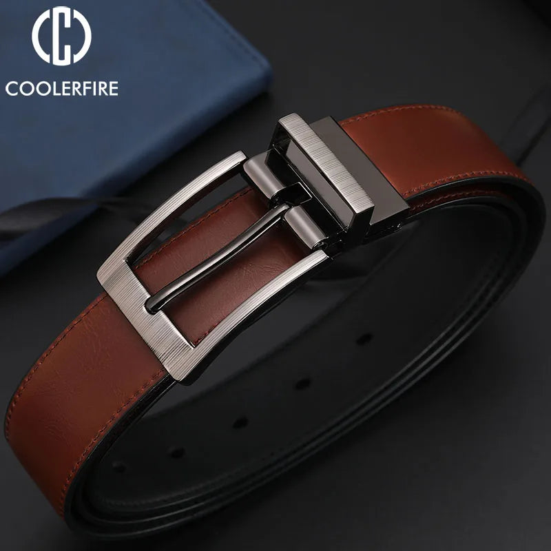 Men's Reversible Leather Belt Black/Brown HQ117