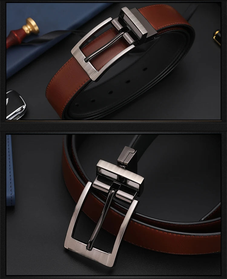 Men's Reversible Leather Belt Black/Brown HQ117