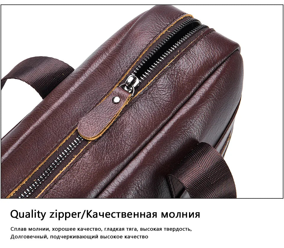 BULLCAPTAIN Leather Briefcase Bag for Men