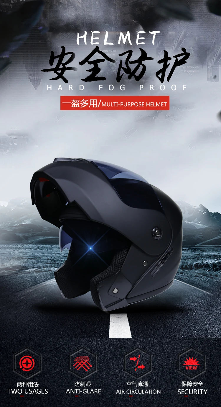 Casco capacetes double dual lens helmet motorcycle helmet full face helmets downhill racing helmets motorfiets helm
