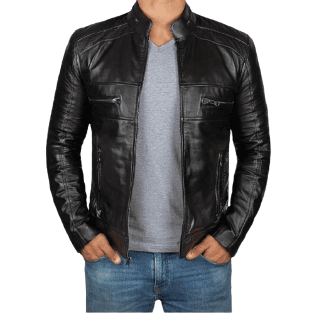 Lambskin Leather Jacket Black Bomber Jackets