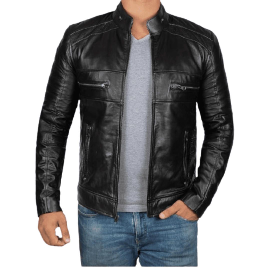 Lambskin Leather Jacket Black Bomber Jackets