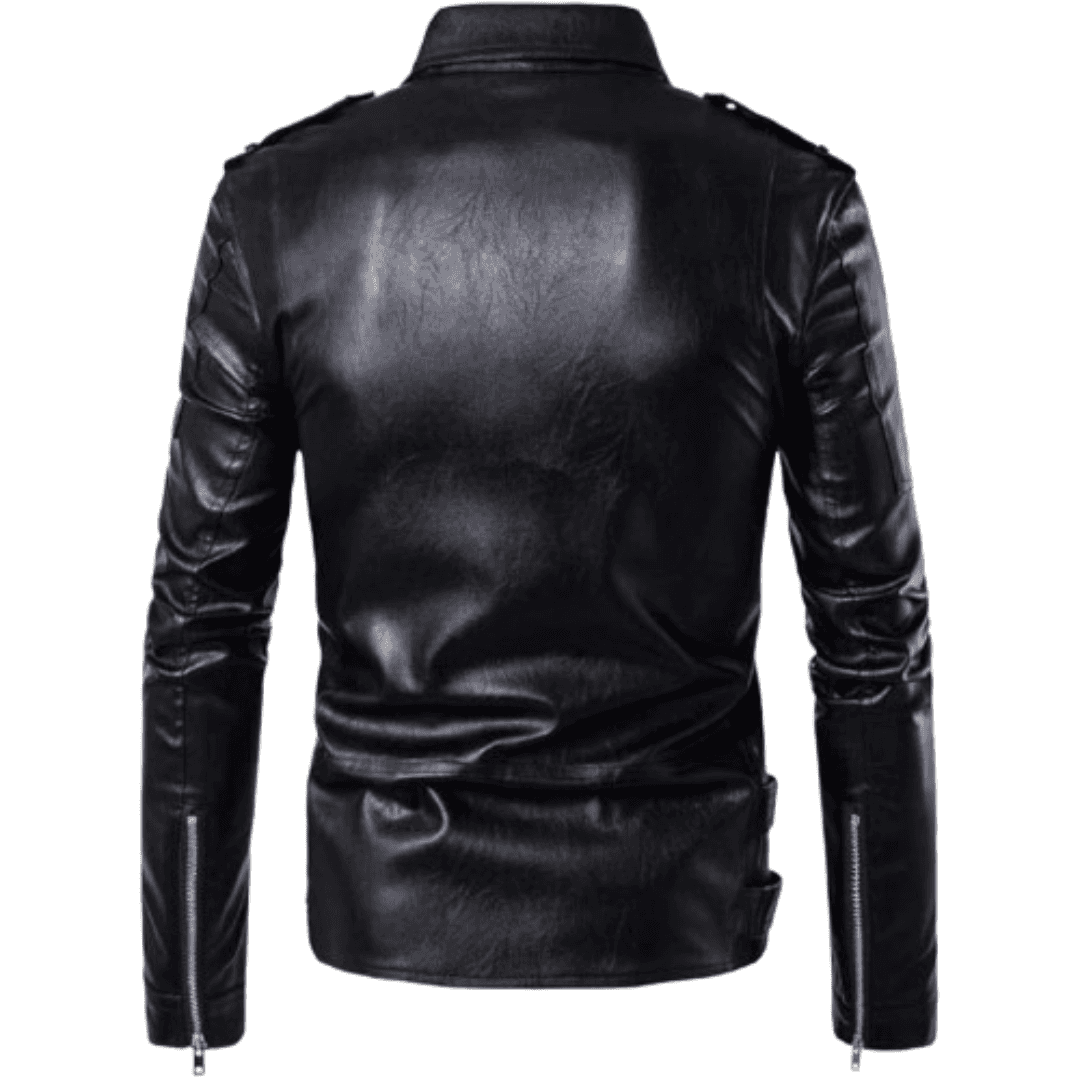 Leather Motorcycle Jacket for men Black Bomber Jackets