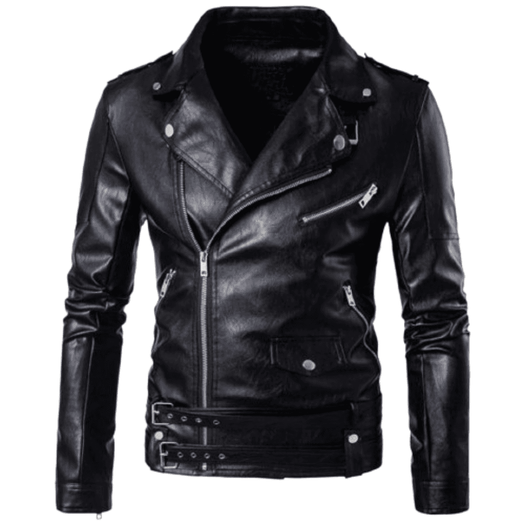 Leather Motorcycle Jacket for men Black Bomber Jackets