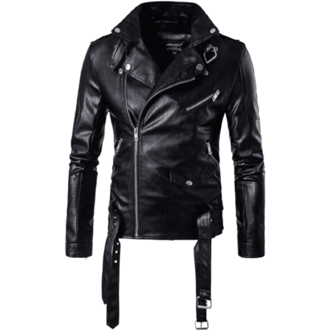 Leather Motorcycle Jacket for men Black Bomber Jackets