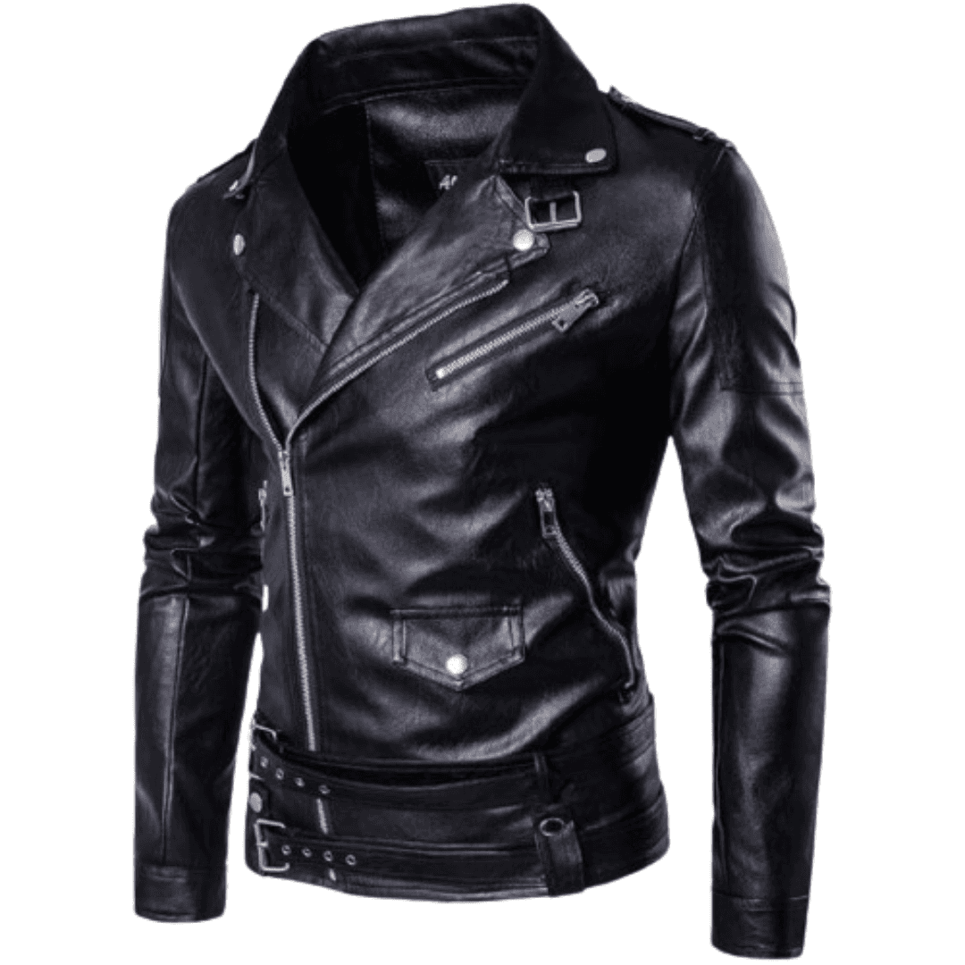 Leather Motorcycle Jacket for men Black Bomber Jackets