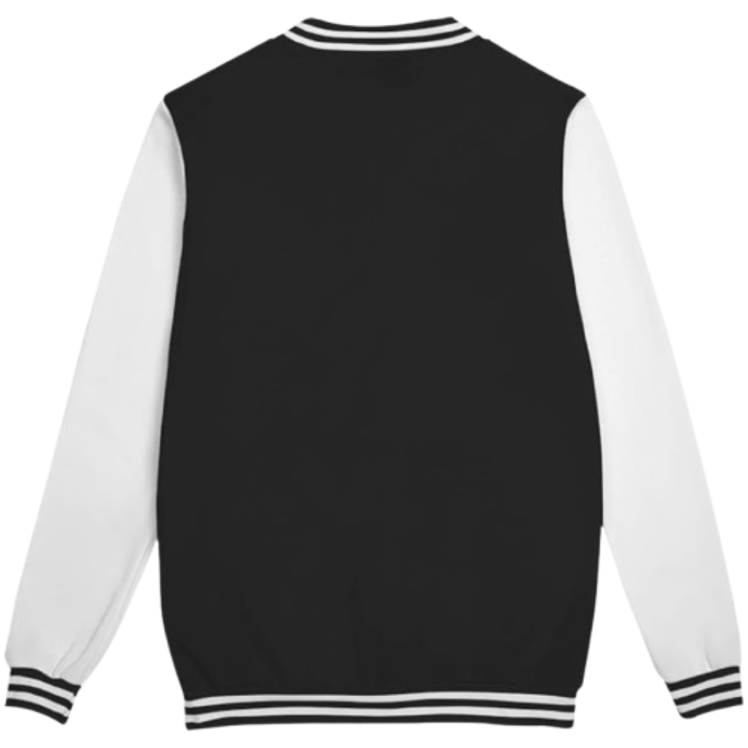 Long Sleeve Varsity Jacket Unisex Black Bomber Jackets