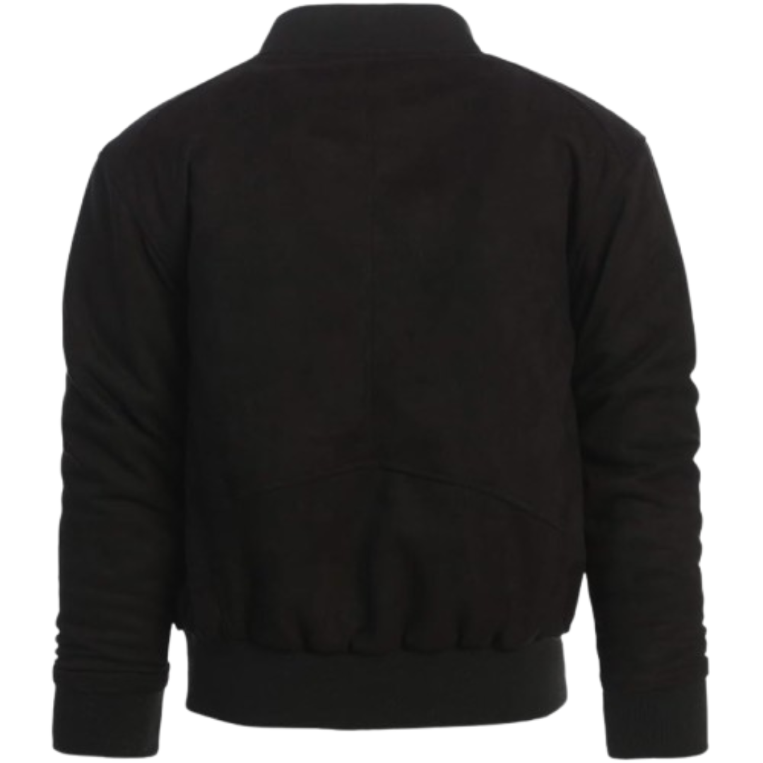 Men's Black Suede Jacket Black Bomber Jackets